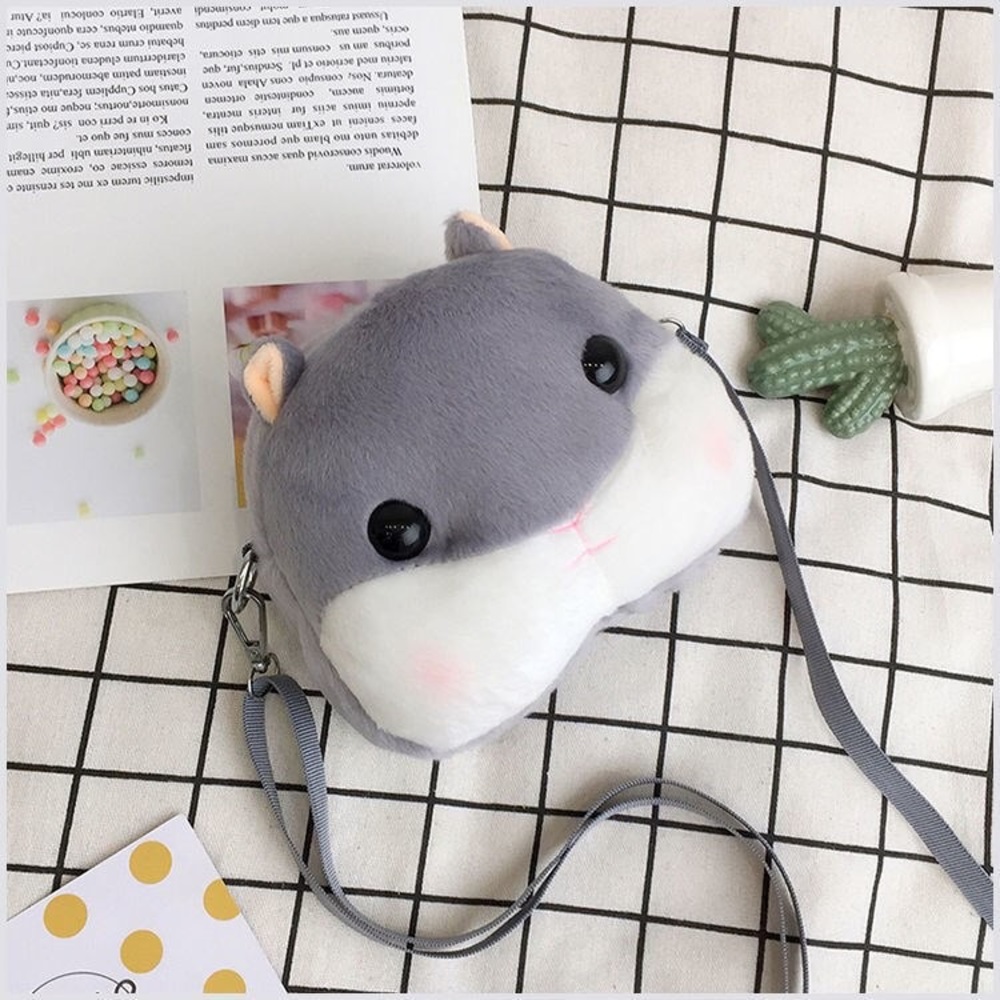 Fur hamster bag,Fluffy hamster bag,Kids bag, purse